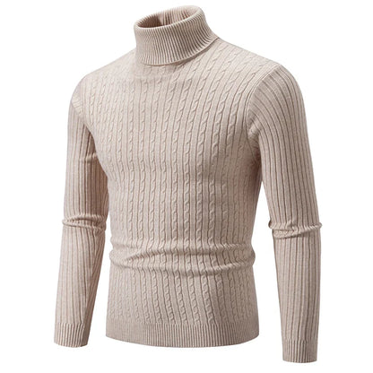 Męski Zimowy Golf z Długim Rękawem Slim Fit