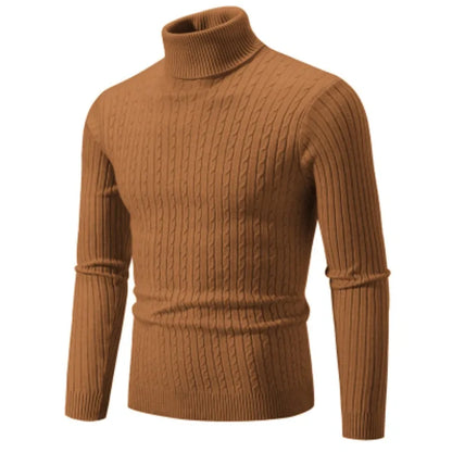Męski Zimowy Golf z Długim Rękawem Slim Fit