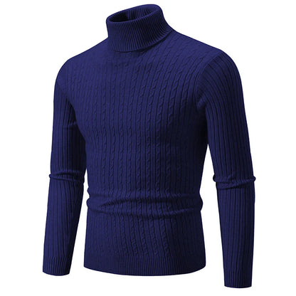 Męski Zimowy Golf z Długim Rękawem Slim Fit