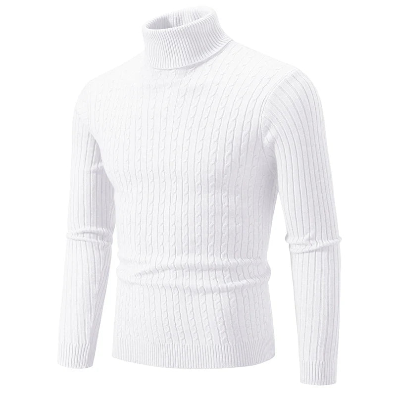 Męski Zimowy Golf z Długim Rękawem Slim Fit