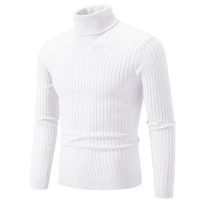 Męski Zimowy Golf z Długim Rękawem Slim Fit