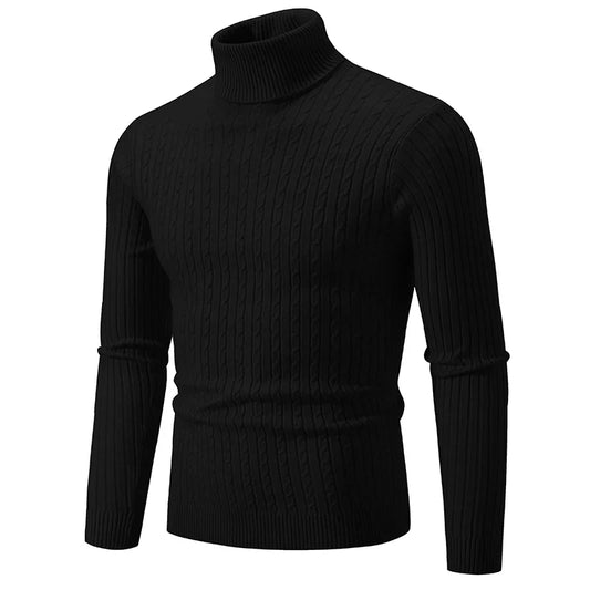 Męski Zimowy Golf z Długim Rękawem Slim Fit