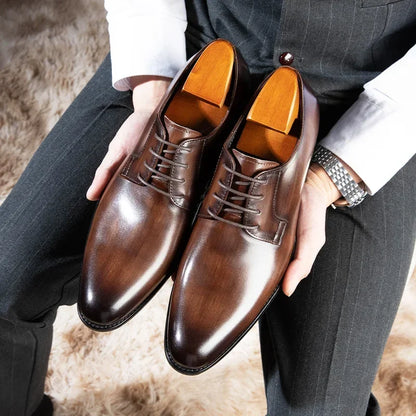 Męskie Buty Wizytowe o Smukłym Kroju z Detalami Vintage