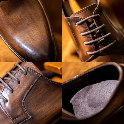 Męskie Buty Wizytowe o Smukłym Kroju z Detalami Vintage