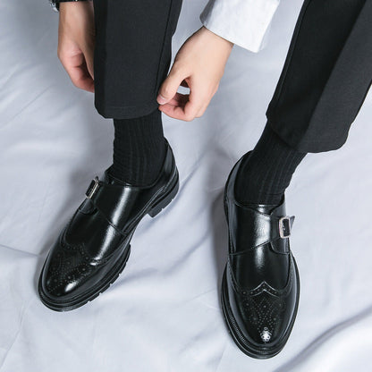 Męskie Mokasyny Slip-On z PU Skóry z Okrągłym Noskiem i Gumową Podeszwą
