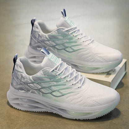 Męskie Sneakersy z Oddychającą Cholewką z Siatki i Podwyższoną Podeszwą PVC