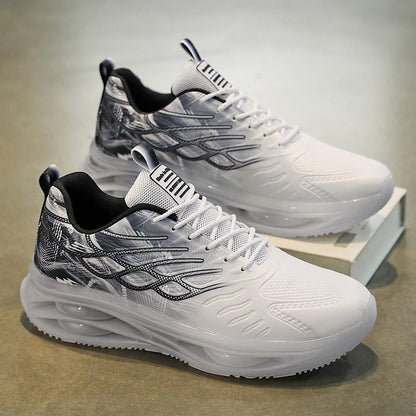 Męskie Sneakersy z Oddychającą Cholewką z Siatki i Podwyższoną Podeszwą PVC