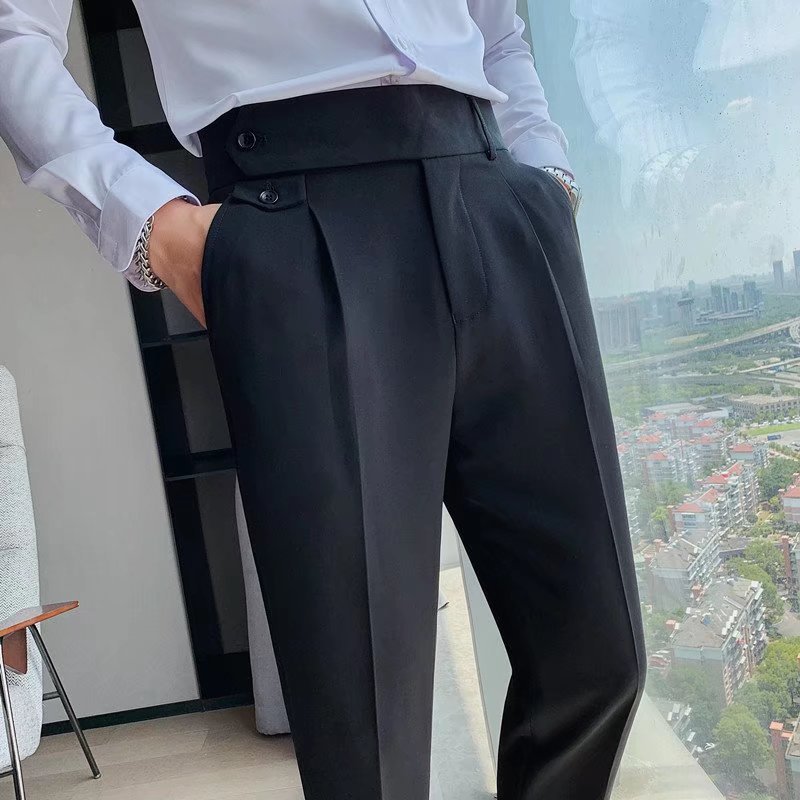 Męskie Spodnie Slim z Prostą Nogawką i Dopasowanym Krojem