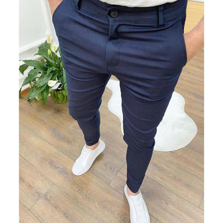 Męskie Spodnie o Kroju Skinny ze Stylem Biznesowym