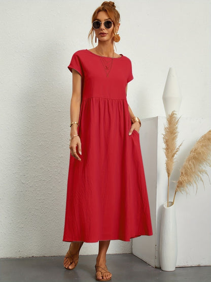 Sukienka Midi z Eleganckim Krojem i Miękką Tkaniną | Idealna na Wiosnę i Lato