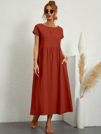 Sukienka Midi z Eleganckim Krojem i Miękką Tkaniną | Idealna na Wiosnę i Lato