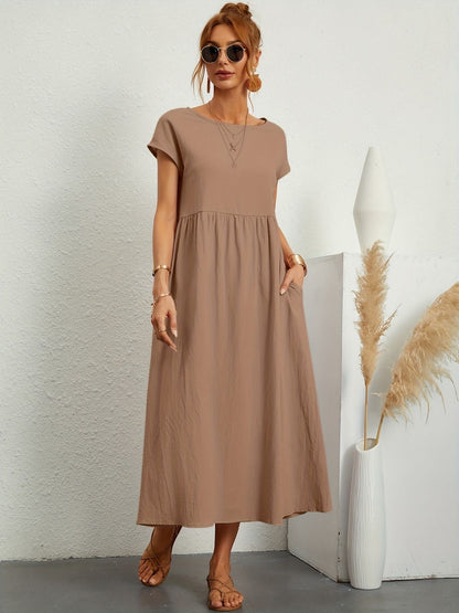 Sukienka Midi z Eleganckim Krojem i Miękką Tkaniną | Idealna na Wiosnę i Lato