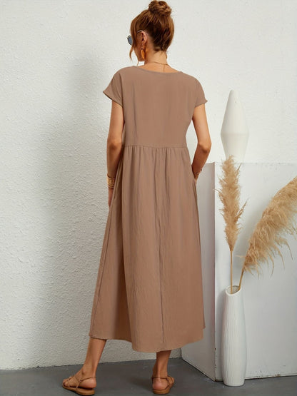 Sukienka Midi z Eleganckim Krojem i Miękką Tkaniną | Idealna na Wiosnę i Lato