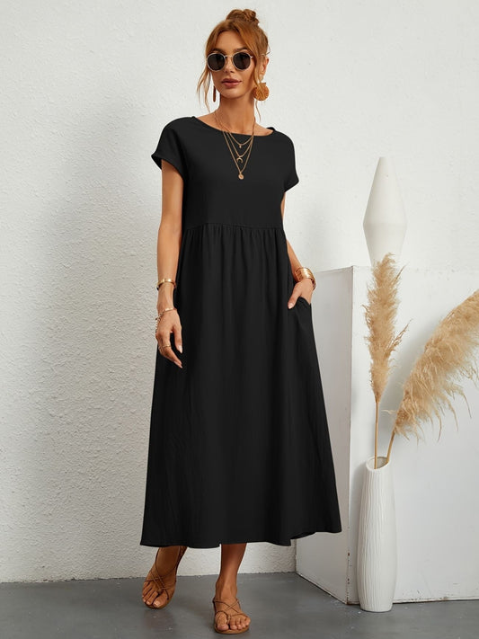 Sukienka Midi z Eleganckim Krojem i Miękką Tkaniną | Idealna na Wiosnę i Lato