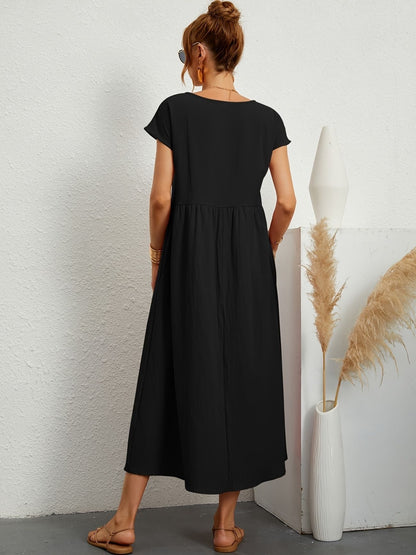 Sukienka Midi z Eleganckim Krojem i Miękką Tkaniną | Idealna na Wiosnę i Lato