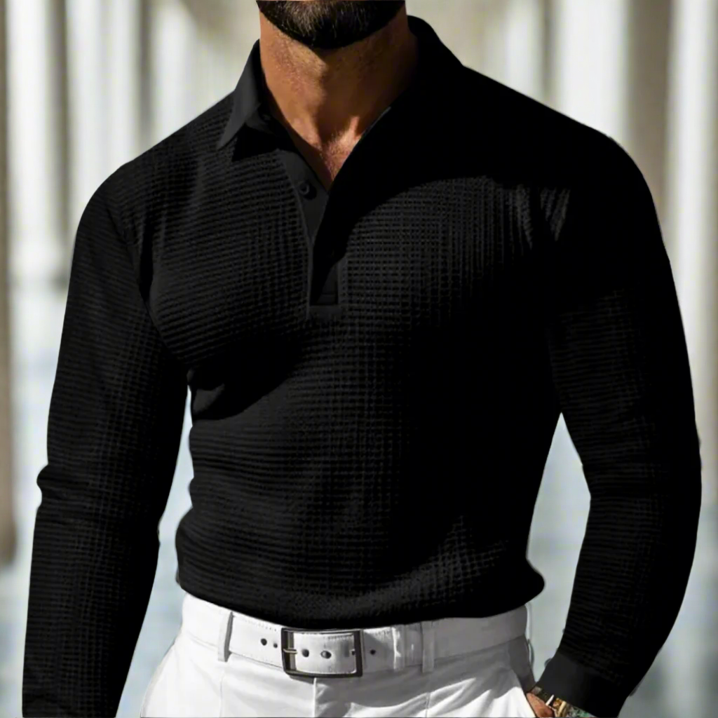 Wyrafinowany Sweter Polo z Plecionki