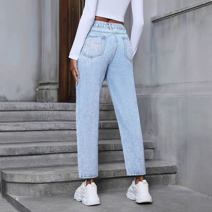 Dżinsy High-Waist Loose Straight Ripped Idealne na Wszystkie Pory Roku