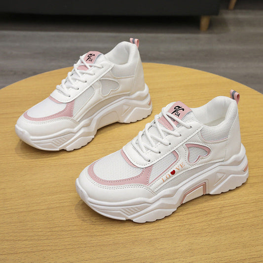 Niskie sneakersy na platformie z efektem podwyższenia i cholewką PU | Idealne na lato