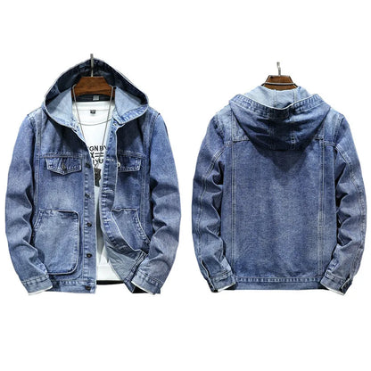 Męska Miejska Kurtka Jeansowa z Wyrazistym Designem Streetwearowym