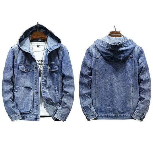 Męska Miejska Kurtka Jeansowa z Wyrazistym Designem Streetwearowym