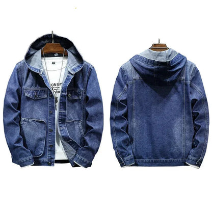Męska Miejska Kurtka Jeansowa z Wyrazistym Designem Streetwearowym