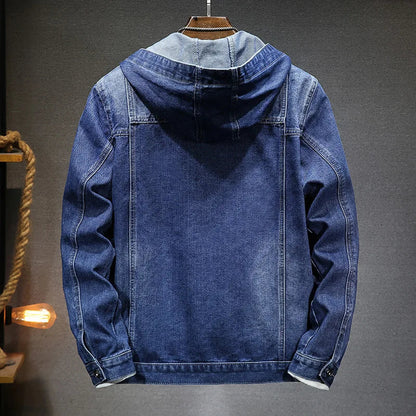 Męska Miejska Kurtka Jeansowa z Wyrazistym Designem Streetwearowym