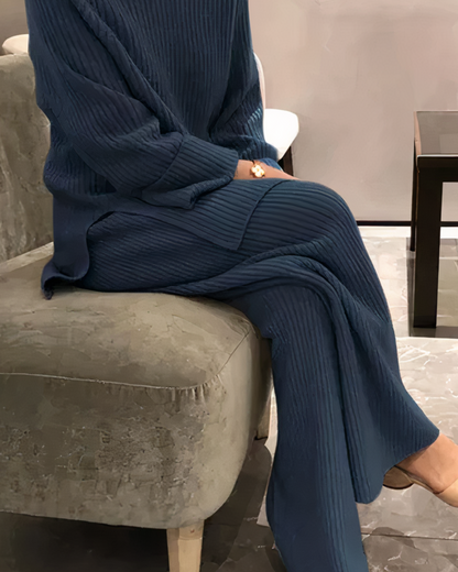 Dzianinowy Sweter i Spodnie z Luźnym Krojem | Idealne na Wiosnę i Jesień