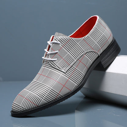 Męskie Sznurowane Skórzane Buty Biznesowe z Paskowym Detalem | Idealne na Każdą Porę Roku