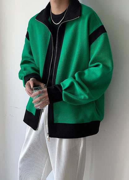 Dwukierunkowy Zamek Kolorowy Blok Men's Sports Tracksuit I Idealny na Wiosnę i Jesień