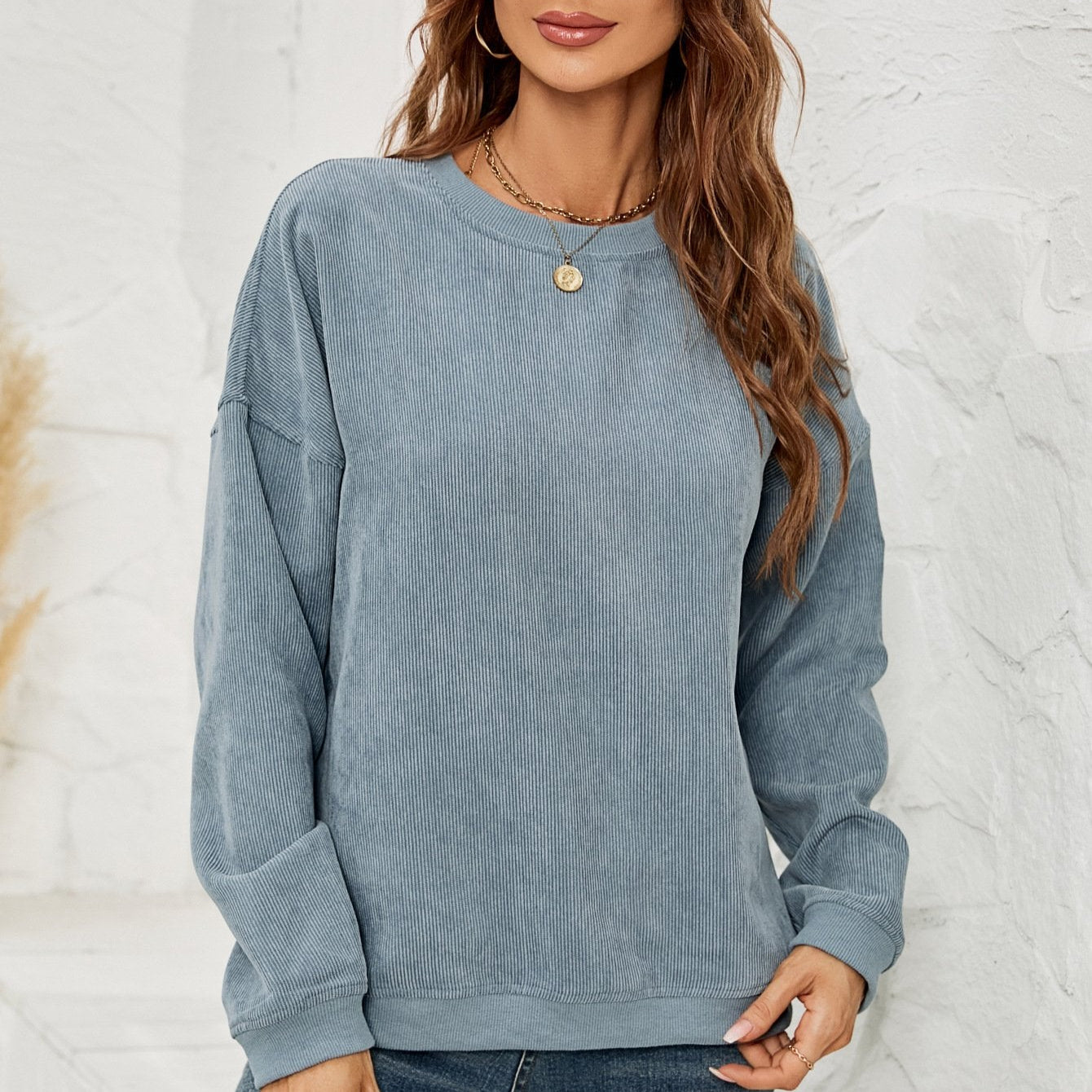 Sweter Pulower Z Sztruksu Z Długimi Rękawami Idealny Na Wiosnę