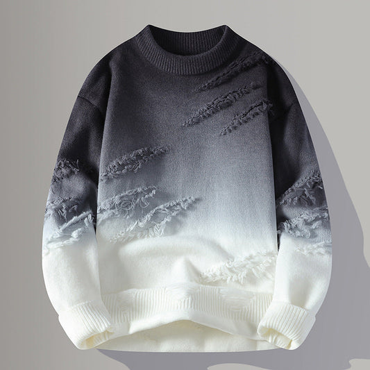 Sweter z Rundą Dekoltową w Gradient Idealny na Jesień