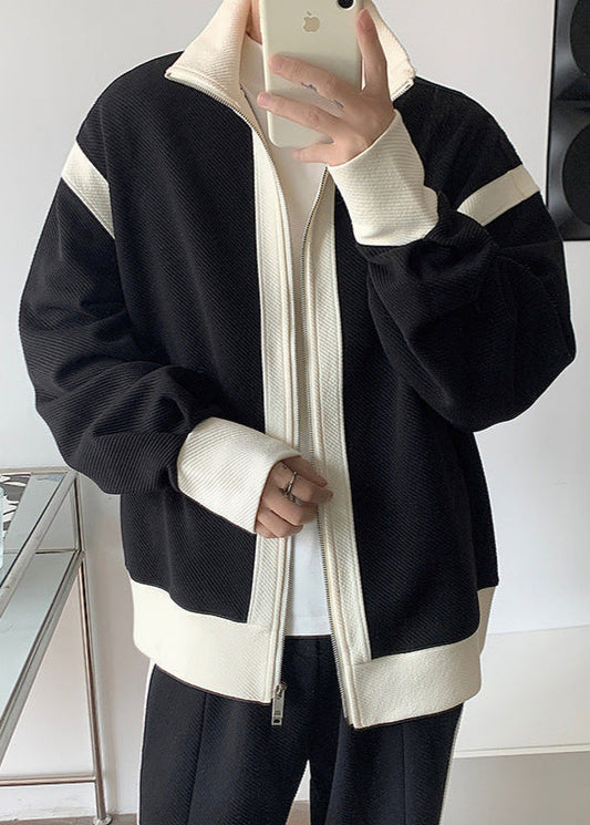 Dwukierunkowy Zamek Kolorowy Blok Men's Sports Tracksuit I Idealny na Wiosnę i Jesień