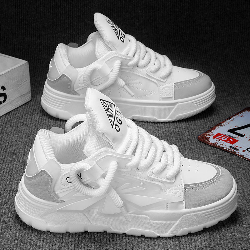 Męskie sneakersy na grubej podeszwie z syntetyczną skórzaną cholewką | Idealne na wiosnę, lato i jesień