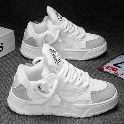 Męskie sneakersy na grubej podeszwie z syntetyczną skórzaną cholewką | Idealne na wiosnę, lato i jesień