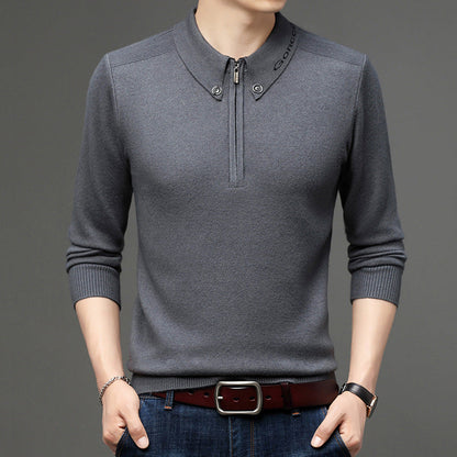 Męski wełniany sweter pulower w slim fit idealny na zimę