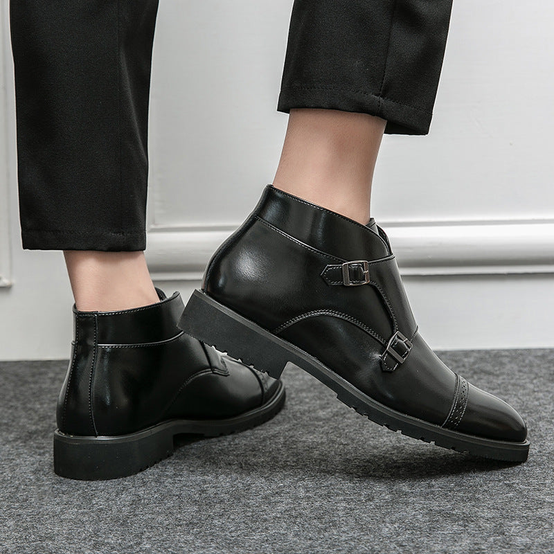Wysokie Skórzane Buty Outdoor z Szpiczastym Nosem | Idealne na Każdą Porę Roku