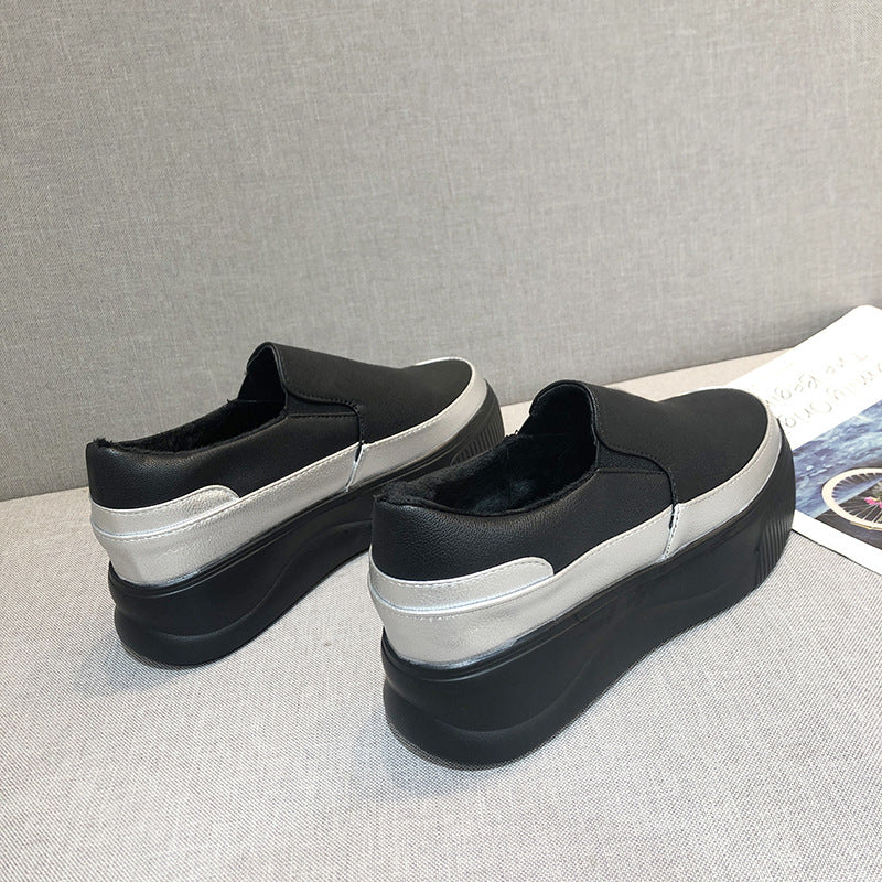Buty na Platformie ze Skóry PU ze Średnim Obcasem i Gumową Podeszwą | Idealne na Każdą Porę Roku
