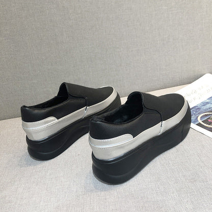 Buty na Platformie ze Skóry PU ze Średnim Obcasem i Gumową Podeszwą | Idealne na Każdą Porę Roku