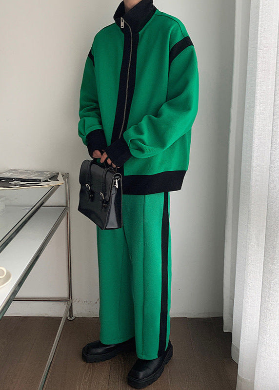 Dwukierunkowy Zamek Kolorowy Blok Men's Sports Tracksuit I Idealny na Wiosnę i Jesień