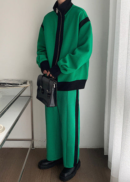 Dwukierunkowy Zamek Kolorowy Blok Men's Sports Tracksuit I Idealny na Wiosnę i Jesień