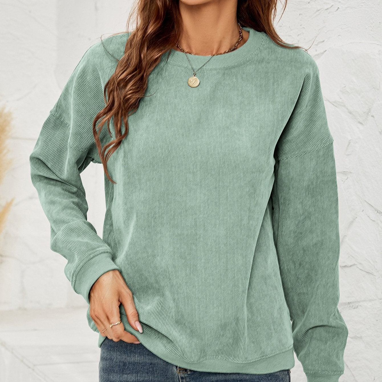 Sweter Pulower Z Sztruksu Z Długimi Rękawami Idealny Na Wiosnę