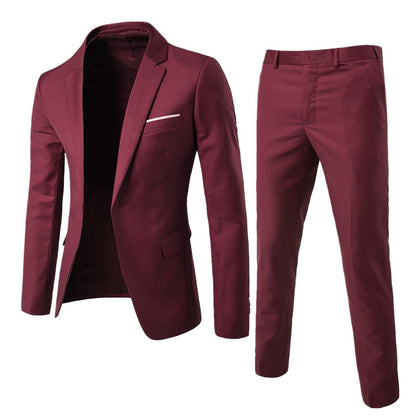 Dwuczęściowy Garnitur Biznesowy Profesjonalny Formalny Slim Fit Idealny na Wszystkie Pory Roku