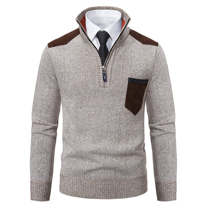 Męski sweter o slim fit z polarem idealny na zimę