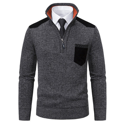 Męski sweter o slim fit z polarem idealny na zimę